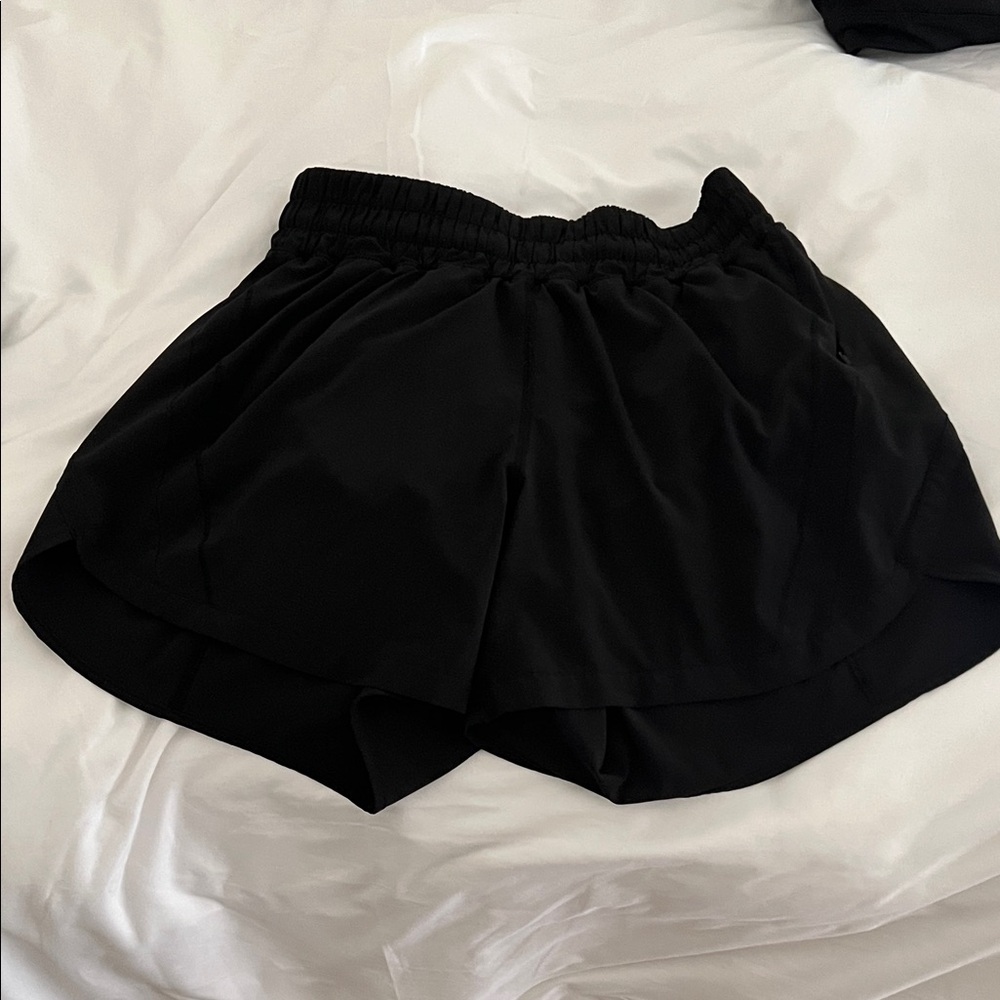 Lululemon Black Track That High Rise Lined Short 5”